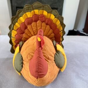 Thanksgiving Turkey Fabric Plush Tabletop Fall Harvest Decor 11"